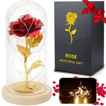 Wieczna Róża w Szkle / IN PREZENT na Walentynki Świecąca LED Pudełko PIĘKNA - Inny producent