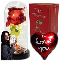 Wieczna Róża W Szkle Świecąca Led Prezent Na Dzień Matki, Kobiet Dla Mamy