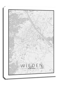 Wiedeń mapa czarno biała - obraz na płótnie 61x91,5 cm - Galeria Plakatu