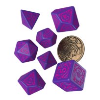 Wiedźmin Jaskier Zdobywca Serc Zestaw 7 Kości Kostek RPG + Moneta, gra planszowa, Q-WORKSHOP Q-WORKSHOP