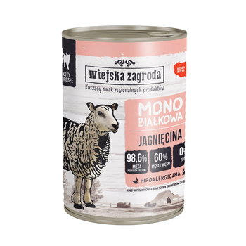 Wiejska Zagroda Mokra karma Monoproteinowa dla kota Jagnięcina 400g - Wiejska Zagroda