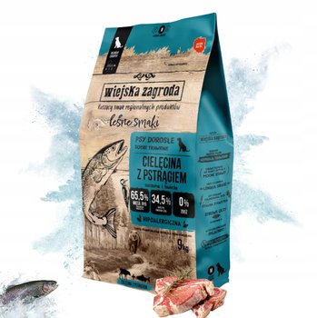 WIEJSKA ZAGRODA SUCHA KARMA DLA ŚREDNICH RAS Z CIELĘCINA I PSTRĄGIEM 9KG - Wiejska Zagroda