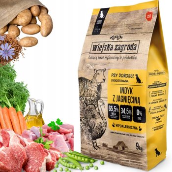 WIEJSKA ZAGRODA SUCHA KARMA DLA ŚREDNICH RAS Z INDYKIEM I JAGNIĘCINĄ 9KG - Wiejska Zagroda