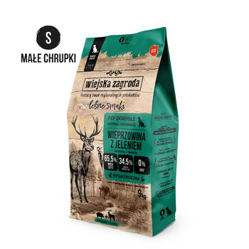 Wiejska Zagroda Wieprzowina z Jeleniem sucha karma dla psów małe chrupki 9 kg - Wiejska Zagroda
