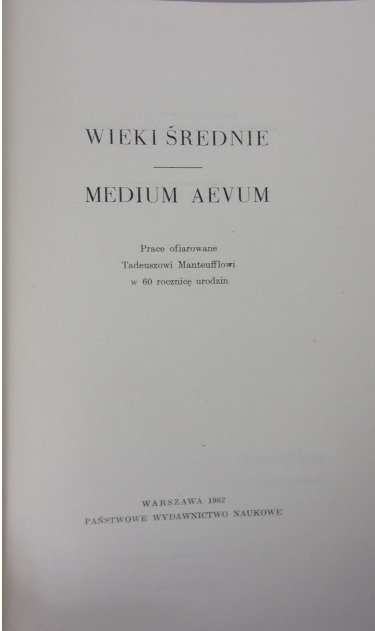Wieki średnie - Medium Aevum - W opisie | Książka w Empik