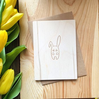 Wielkanoc, pocztówka drewniana minimalistyczna - Postwood
