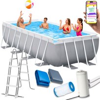 WIELKI BASEN OGRODOWY INTEX STELAŻOWY 10000L Drabinka Pokrowiec Filtr ZESTAW XXXL + EBOOK