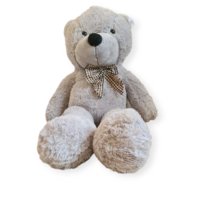 Wielki miś pluszowy klasyczny z kokardą 130 cm classic szary