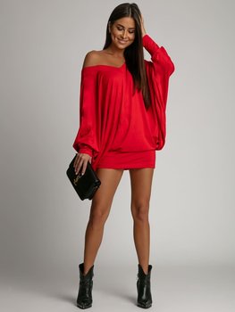 Wielofunkcyjna sukienka/tunika/bluzka z rękawem nietoperz 3 w 1 czerwona FG632 UNIW - Inna marka