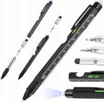 WIELOFUNKCYJNY DŁUGOPIS 9 w 1 MULTITOOL PEN Śrubokręt Latarka Poziomica