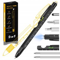 WIELOFUNKCYJNY DŁUGOPIS MULTITOOL PEN LATARKA POZIOMICA ŚRUBOKRĘT ZESTAW 9W1