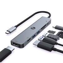 WIELOFUNKCYJNY HUB CUE39 USB-C 8w1 - HDMI 4K, USB 3.0, SD/TF, PD, RJ45 Produkt bezmarkowy