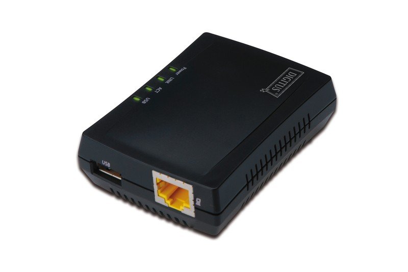 Wielofunkcyjny serwer wydruku DIGITUS, 1xUSB 2.0 Hub sieciowy, NAS, 1x RJ45, LAN 10/100Mbps-Zdjęcie-0