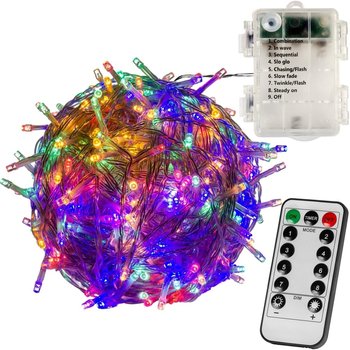 WIELOKOLOROWE LAMPKI CHOINKOWE 100 LED NA BATERIE + PILOT - VOLTRONIC ®