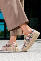 Wielokolorowe trampki skórzane damskie creepersy sznurowane wzór wężowy PRODUKT POLSKI Casu 469-36