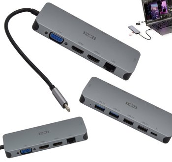 Wieloportowa profesjonalna stacja dokująca USB-C dual HDMI HUB z zasilaniem - Inny producent