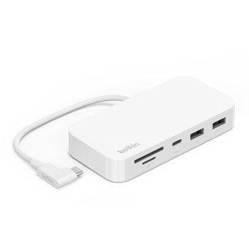 Wieloportowy koncentrator USB-C 6 w 1 z mocowaniem, biały - Belkin