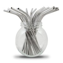 Wielorazowa słomka ze stali nierdzewnej 1 szt. Bambaw - silver