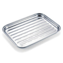 Wielorazowa Tacka do Grilla ze Stali Nierdzewnej 34,7x24,6 cm – Metalowa tacka do grillowania warzyw, mięs i ryb - do grilla gazowego i węglowego