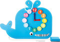 Wieloryb, zegar dla dzieci do nauki czasu, Small Foot Design - Small Foot Design