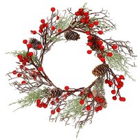 Wieniec Świąteczny Stroik Na Drzwi Ozdobny Dekoracja Bożonarodzeniowa