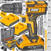 WIERTARKO WKRĘTARKA AKUMULATOROWA UDAROWA WKRĘTAK 2X AKU 21V ZESTAW WALIZKA