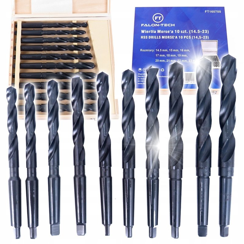 Set 5 Forets HSS Pour Métaux - Diamètres 10, 11, 12, 13 Et 15 Mm - FALON-TECH