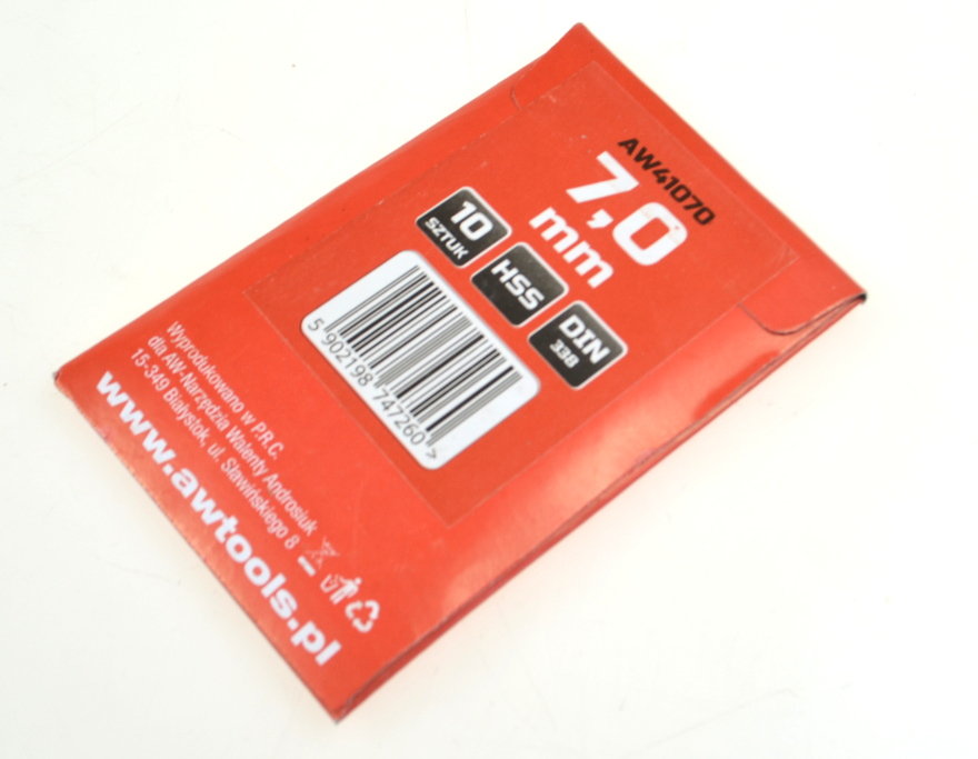 Wiertło AWTOOLS, 7,0 mm, 10 sztuk AW41070