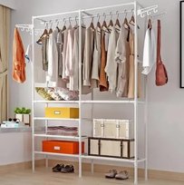 Wieszak Garderoba Na Ubrania Organizer 6 Półek Biay Kompaktowy