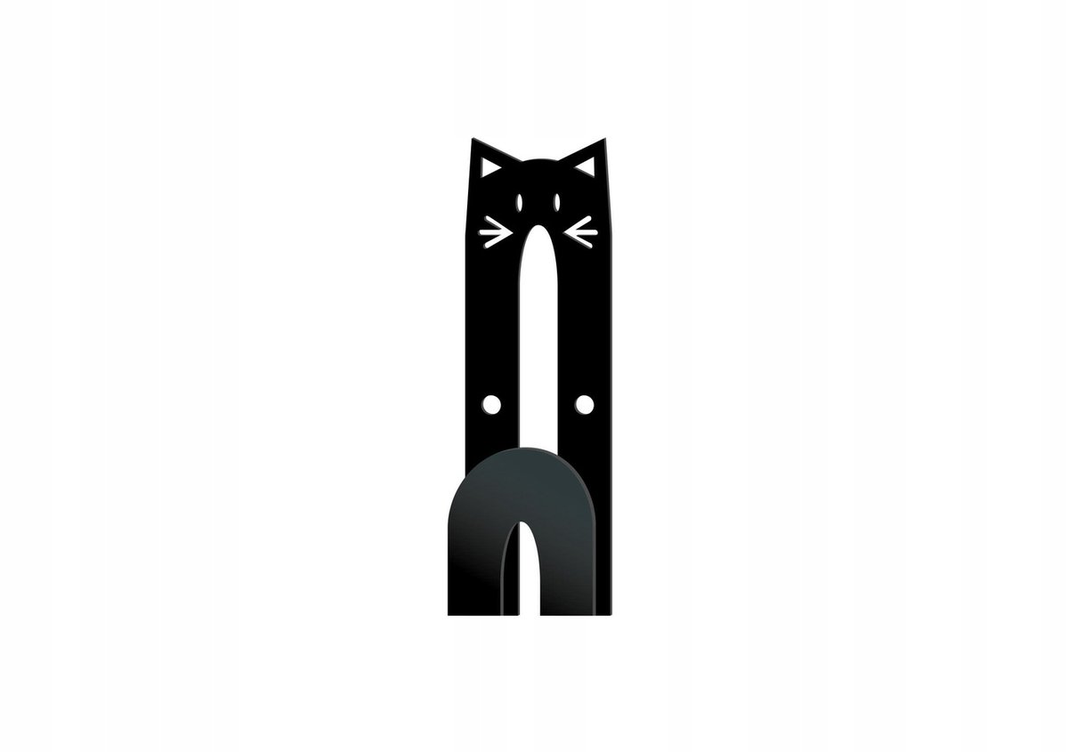 Zdjęcia - Wieszak na ręczniki Wieszak łazienkowy Kotek WIE078 15 cm czarny matowy
