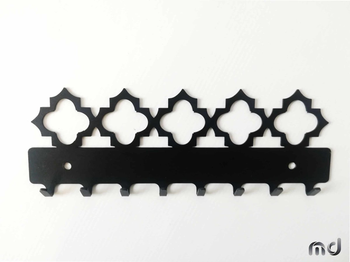 Zdjęcia - Pozostałe meble Wieszak metalowy na klucze Maroko 20 cm czarny matowy