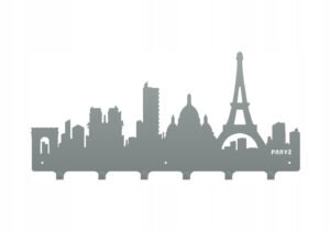 Wieszak metalowy na ubrania miasto Paryż 60 cm srebrny - Inny producent