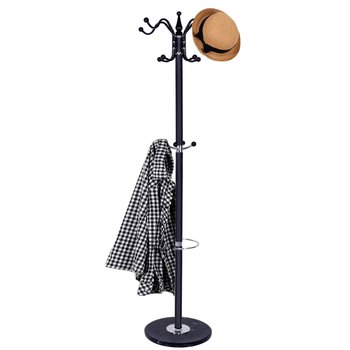 Wieszak na ubrania 174cm stojak podłogowy marmur czarny - Springos