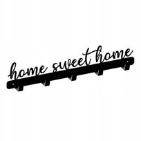 Wieszak na ubrania Home Sweet Home, czarny strukturalny