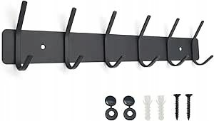 Inny producent Inny Producent Czarny Wieszak Na Ubrania Ścienne, Listwa Garderobiana Wieszak Ścienny 39Cm