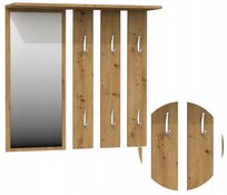 WIESZAK NA UBRANIA z LUSTREM ŚCIENNY HAKI PÓŁKA DO PRZEDPOKOJU