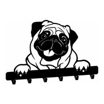 Wieszak ścienny na klucze WS64 mops czarny