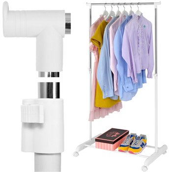 Wieszak stojący na kółkach Alik biały pojedynczy - Gockowiak