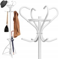 Wieszak Stojący Na Kurtki Ubrania Biały Skandynawski Podłogowy Stojak Metal Livio
