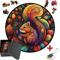 Wiewiórka Drewniane Puzzle do układania składania Puzle Układanka 3D zestaw prezentowy dla dzieci i dorosłych