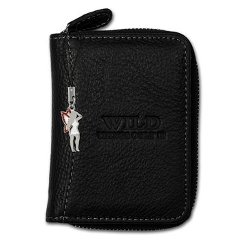 Wild Things Only mini portfel ze skóry czarny ochrona RFID 8x2x11cm OPJ111S - Wild Things Only