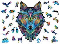 Wilk XXL Drewniane Puzzle Premium 3D Jigsaw Adawoo