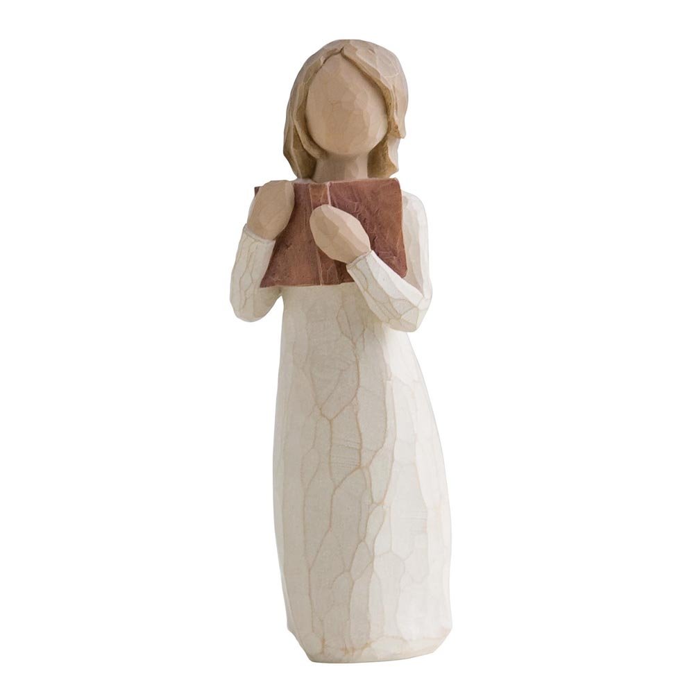 Willow Tree, figurka 'Otwarte książki, otwarte umysły, Kochajmy naukę, bo ona zmienia nasze życie' 26165, biała,