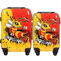 WINGS JAGIELLONIA Walizka mała KABINOWA policarbon BAGAŻ 4 kółka TWARDY