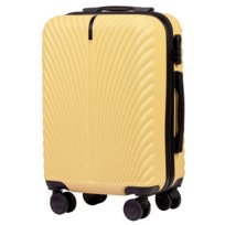 WINGS kabinowa walizka podróżna ŻÓŁTA ABS+ 4 kółka zamek szyfrowy
