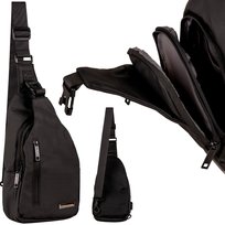 WINGS Plecak miejski WODOOPORNY MINI nerka TORBA na jedno ramię CZARNA