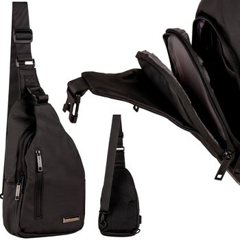 WINGS Plecak miejski WODOOPORNY MINI nerka TORBA na jedno ramię CZARNA - Wings