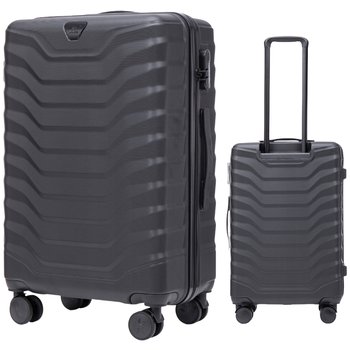 WINGS Walizka czarna ŚREDNIA XL na 4 kółkach z ABS + BAGAŻ rejestrowany - Wings