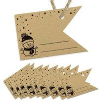 Winietki Bileciki Do Prezentów Bałwanek 10Szt.