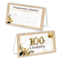 Winietki na Stół na 100 Urodziny Złote Eko - 10 sztuk